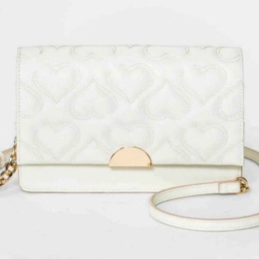 Embroidered/Threaded Heart Shoulder / Clutch by A New Day - Picture 1 of 4